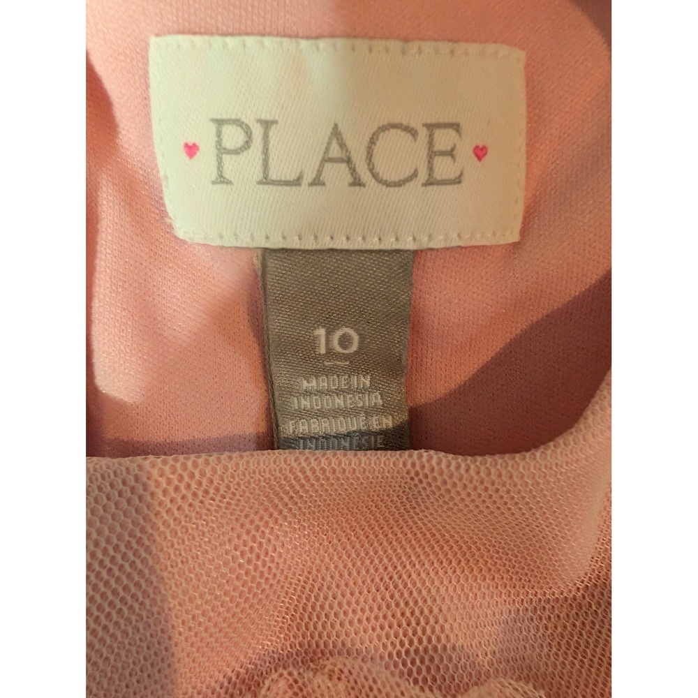 PLACE Girls Pink Rosette Tulle Party Dress Size 10 Floral Sleeveless Easter - Picture 3 of 3